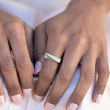 The Thin Flex Ring features a sparkling Square Lab Grown Diamond expertly set into a premium recycled sterling silver ring. The band ensures maximum comfort and durability, while the lab grown diamond adds an extra touch of sparkle and luxury. Enjoy this timeless piece of jewelry at an affordable price. Our rings from the flex collection are the perfect everyday pieces. Pair with the Flex Necklace to complete the look.