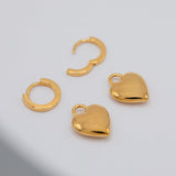 Huggie Heart Drop Earrings