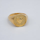 Diamond Heart Signet Ring