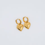 Huggie Heart Drop Earrings