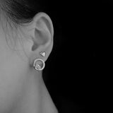 Diamond Heart Stud Earrings