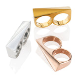 Flex Double Finger Ring 14K Plated Rose Gold (Brass)