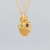 Ruby Anatomical Heart Necklace