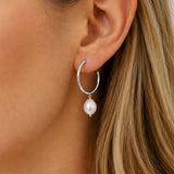 Baroque Pearl Hoop Earrings