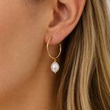 Baroque Pearl Hoop Earrings