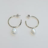 Baroque Pearl Hoop Earrings