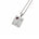 A silver-toned square pendant necklace featuring an astrological symbol, Roman numeral IV, a flower motif, and a small red rectangular gemstone, suspended from a matching chain on a white background.