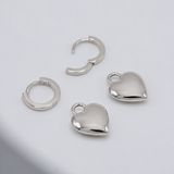 Huggie Heart Drop Earrings