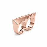Flex Double Finger Ring 14K Plated Rose Gold