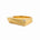 A gold geometric ring with a small square diamond accent, shown on a clean white background.