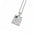 A silver-toned square pendant necklace featuring an engraved constellation design, Roman numeral III, and a small green rectangular inset, suspended from a matching silver chain against a plain white background.