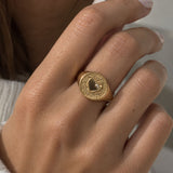 Diamond Heart Signet Ring