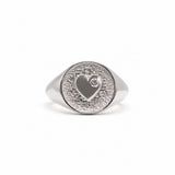 Diamond Heart Signet Ring