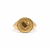 Diamond Heart Signet Ring