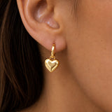 Huggie Heart Drop Earrings