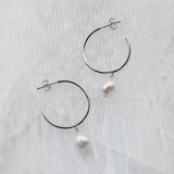 Baroque Pearl Hoop Earrings