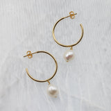 Baroque Pearl Hoop Earrings