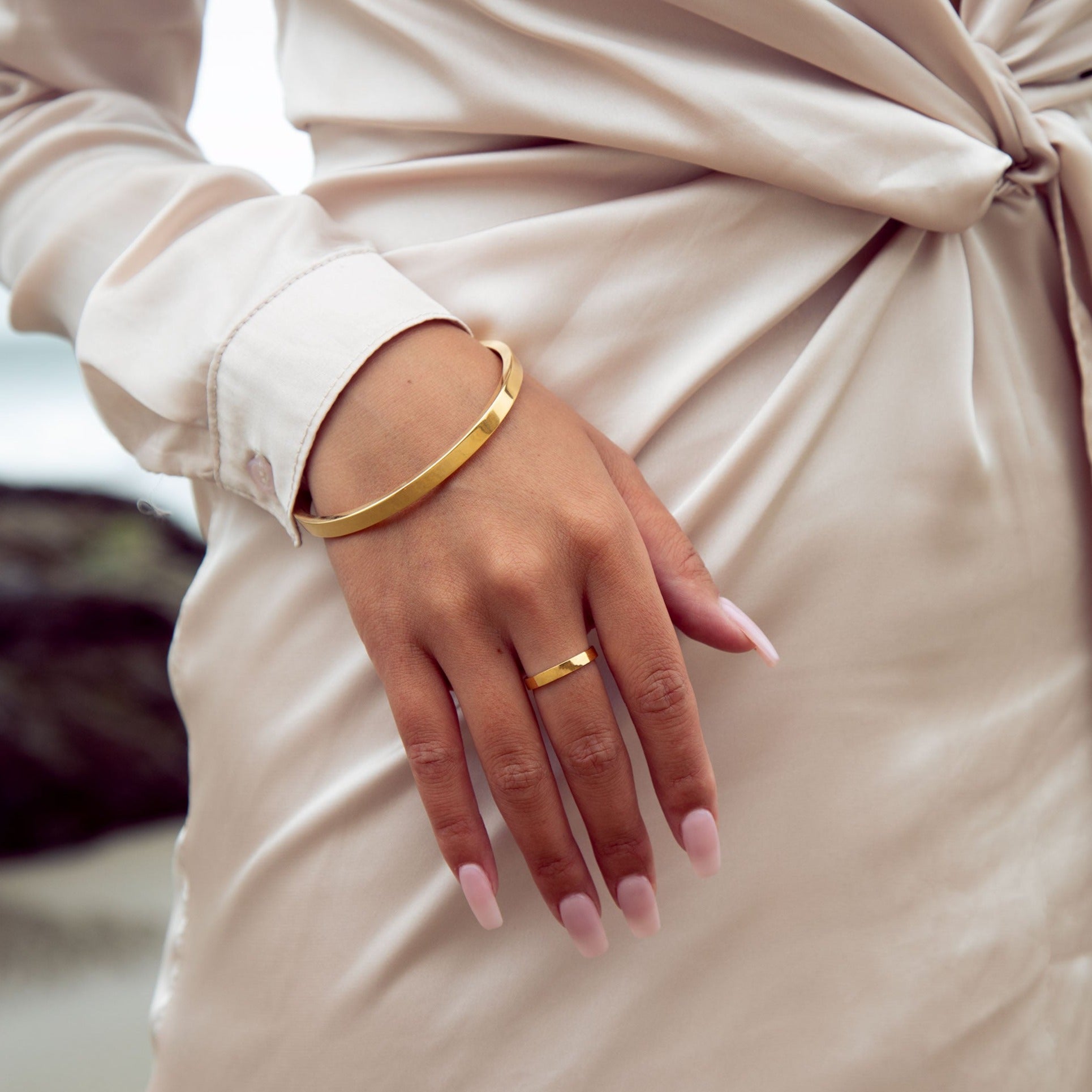 Cyclical Thin Ring Plated Gold