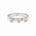 One slim silver ring, featuring three lab-grown diamonds, against a white background.