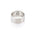 A cyclical thick ring made of sterling silver with a hexagonal center embellishment, displayed on a white background.