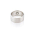 A cyclical thick ring made of sterling silver with a hexagonal center embellishment, displayed on a white background.