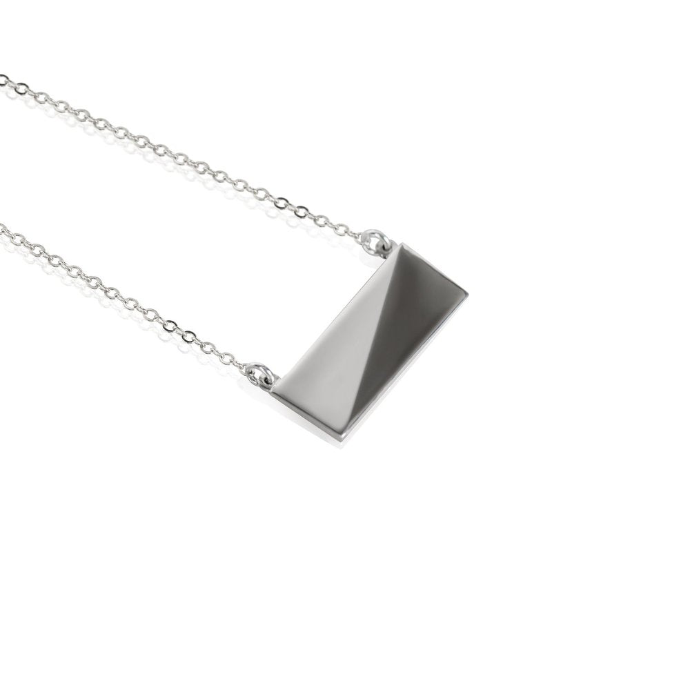 Flex Necklace in sterling silver against a plain white background. 
