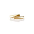 A pair of gold vermeil stud earrings on a white background with a reflection below them.