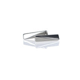 Sterling silver stud earrings on a white background with a reflection below. 