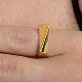 Thin Flex Ring with Square Lab Grown Diamond