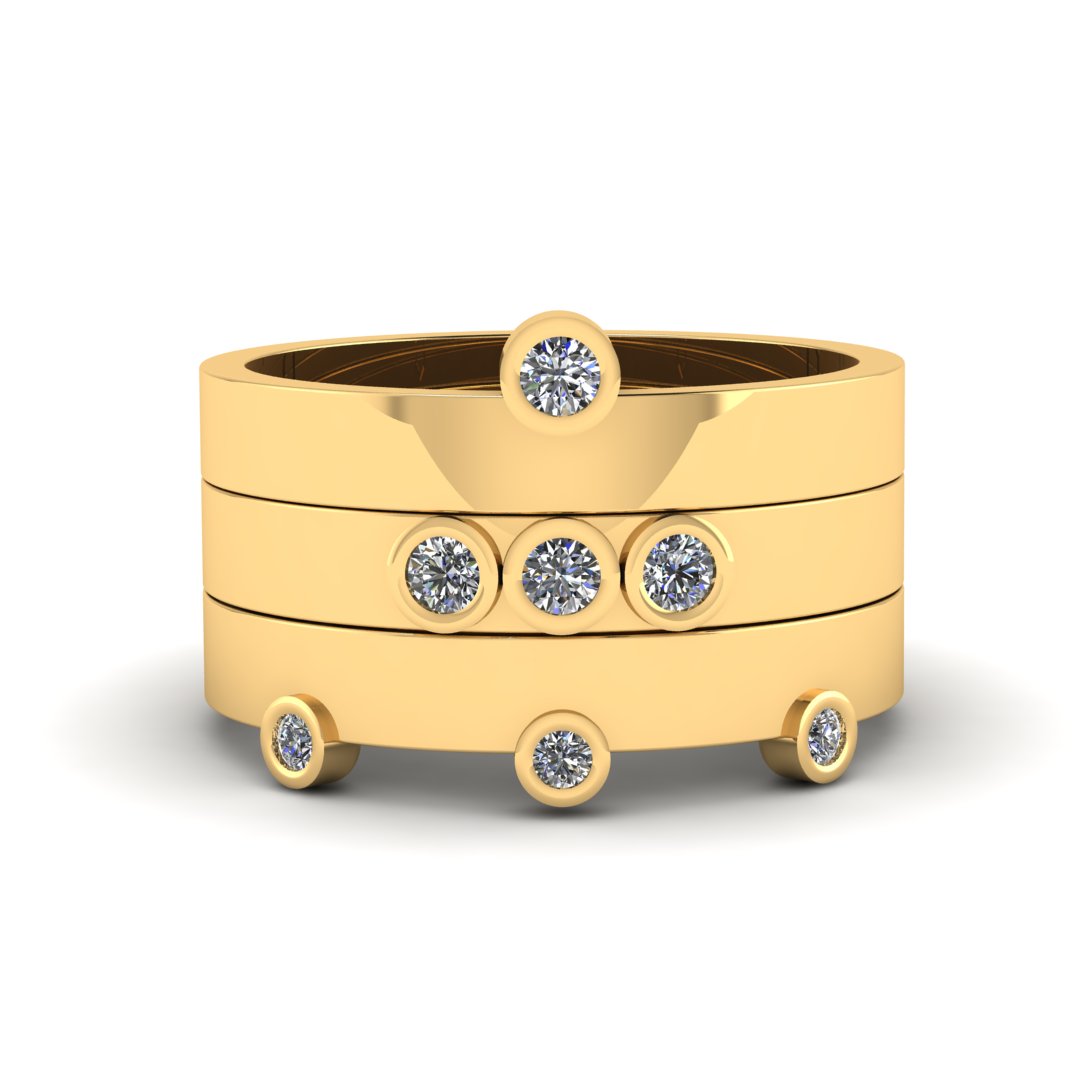 Create a minimalist layered look with this Cyclical Thin Ring Stack. Made with solid sterling silver and gold vermeil, this delicate set of five slim rings is the perfect addition to any jewelry collection. Enjoy the versatility of arranging the designs on different fingers for your preferred and customized look.