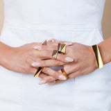 Double Finger Flex Ring 14K Plated Rose Gold (Brass)